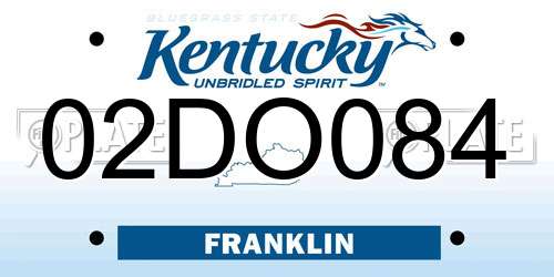 02DO084 Kentucky License Plate