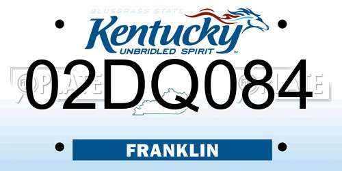 02DQ084 Kentucky License Plate