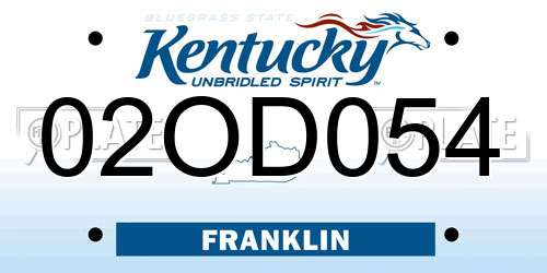 02OD054 Kentucky License Plate