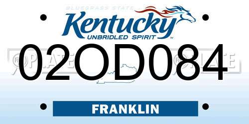 02OD084 Kentucky License Plate