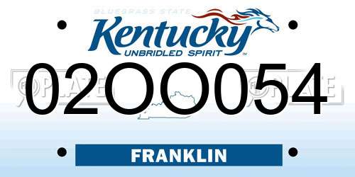 02OO054 Kentucky License Plate