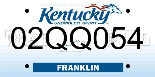 02QQ054 Kentucky License Plate
