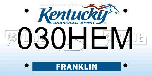030HEM Kentucky License Plate