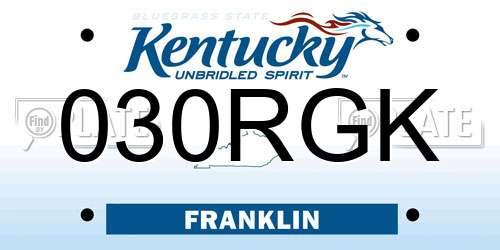 030RGK Kentucky License Plate