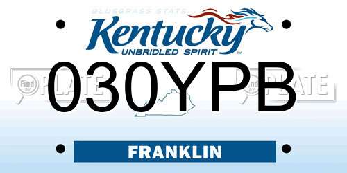 030YPB Kentucky License Plate