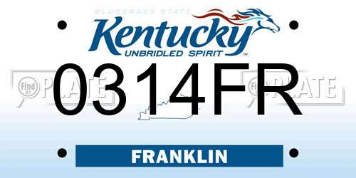 0314FR Kentucky License Plate