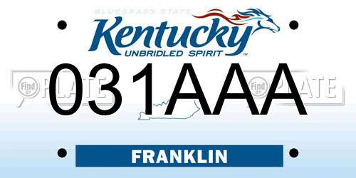 031AAA Kentucky License Plate
