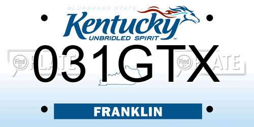 031GTX Kentucky License Plate