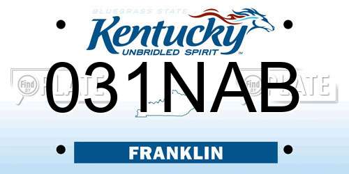 031NAB Kentucky License Plate