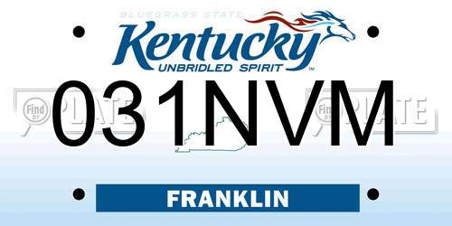 031NVM Kentucky License Plate