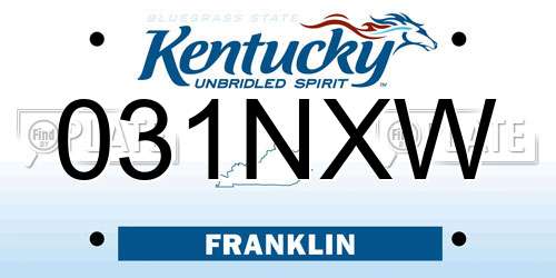 031NXW Kentucky License Plate