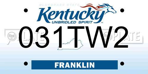 031TW2 Kentucky License Plate