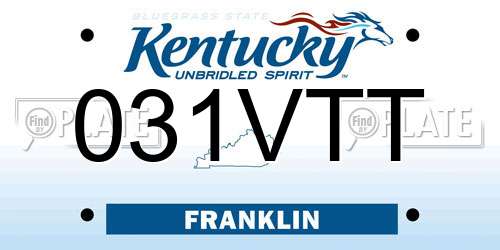 031VTT Kentucky License Plate