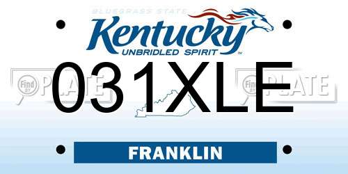 031XLE Kentucky License Plate