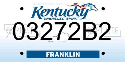 03272B2 Kentucky License Plate