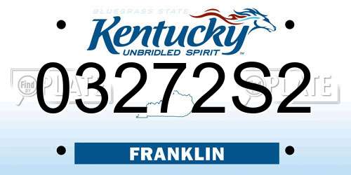 03272S2 Kentucky License Plate