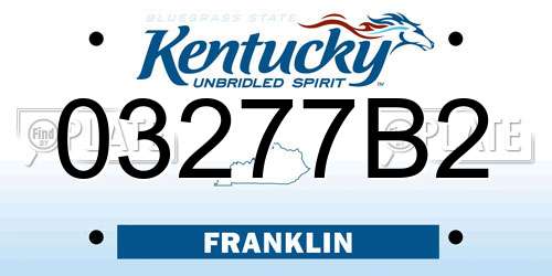 03277B2 Kentucky License Plate
