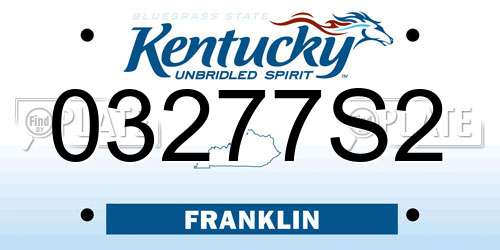 03277S2 Kentucky License Plate