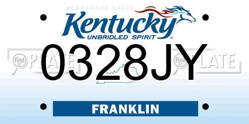 0328JY Kentucky License Plate