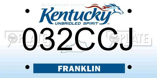 032CCJ Kentucky License Plate