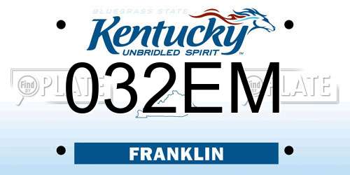 032EM Kentucky License Plate