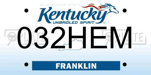 032HEM Kentucky License Plate