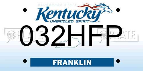 032HFP Kentucky License Plate