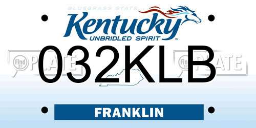 032KLB Kentucky License Plate