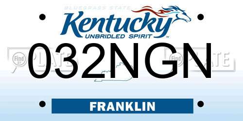 032NGN Kentucky License Plate