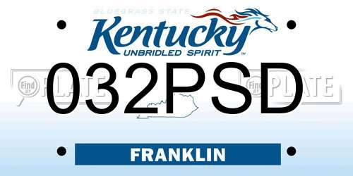 032PSD Kentucky License Plate