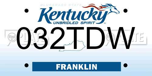 032TDW Kentucky License Plate