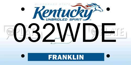 032WDE Kentucky License Plate