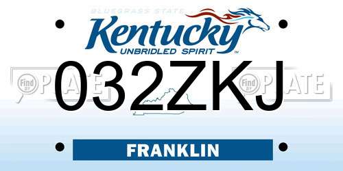 032ZKJ Kentucky License Plate
