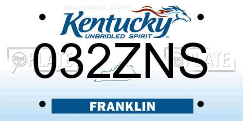 032ZNS Kentucky License Plate
