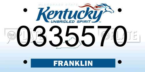 0335570 Kentucky License Plate
