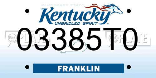03385T0 Kentucky License Plate