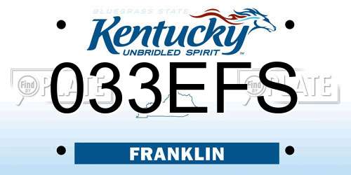033EFS Kentucky License Plate