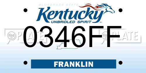 0346FF Kentucky License Plate