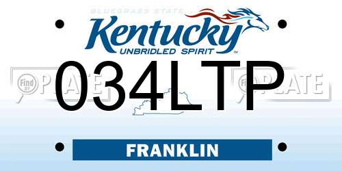 034LTP Kentucky License Plate