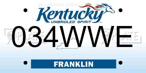 034WWE Kentucky License Plate