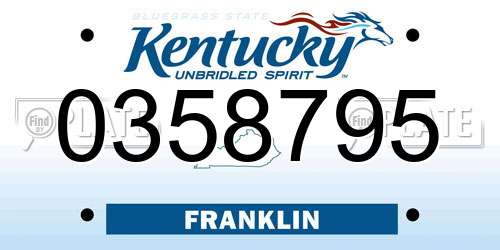 0358795 Kentucky License Plate