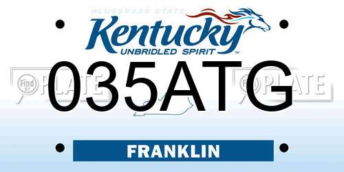 035ATG Kentucky License Plate