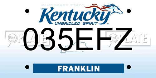 035EFZ Kentucky License Plate
