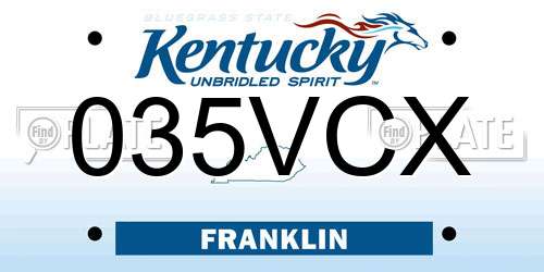 035VCX Kentucky License Plate