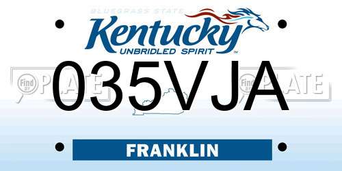 035VJA Kentucky License Plate