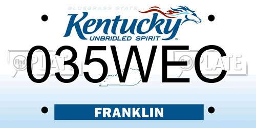 035WEC Kentucky License Plate