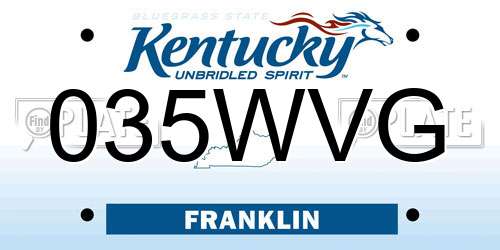 035WVG Kentucky License Plate