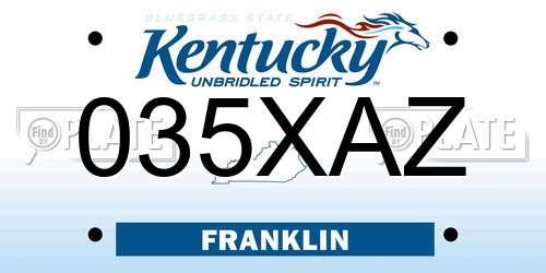 035XAZ Kentucky License Plate