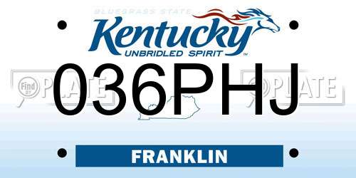 036PHJ Kentucky License Plate