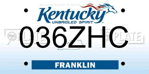 036ZHC Kentucky License Plate